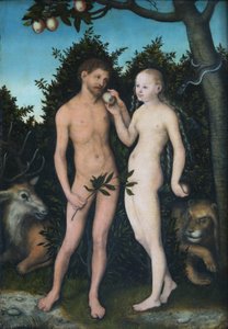 Adam and Eve in Paradise (The Fall) by Lucas Cranach the Elder
